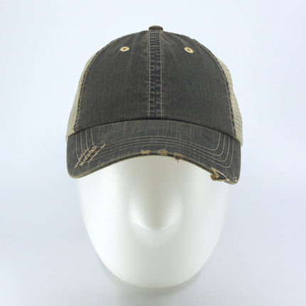 Distressed Trucker Hat – Soft Mesh, Dirty Wash Unstructured Low Profile Adjustable Dad Hat Baseball Cap