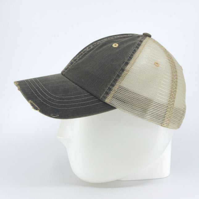 Distressed Trucker Hat – Soft Mesh, Dirty Wash Unstructured Low Profile Adjustable Dad Hat Baseball Cap