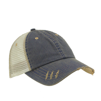 Distressed Trucker Hat – Soft Mesh, Dirty Wash Unstructured Low Profile Adjustable Dad Hat Baseball Cap