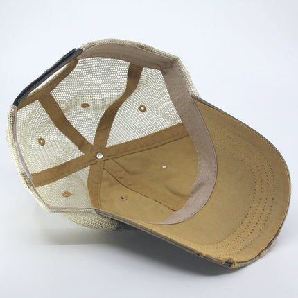 Distressed Trucker Hat – Soft Mesh, Dirty Wash Unstructured Low Profile Adjustable Dad Hat Baseball Cap