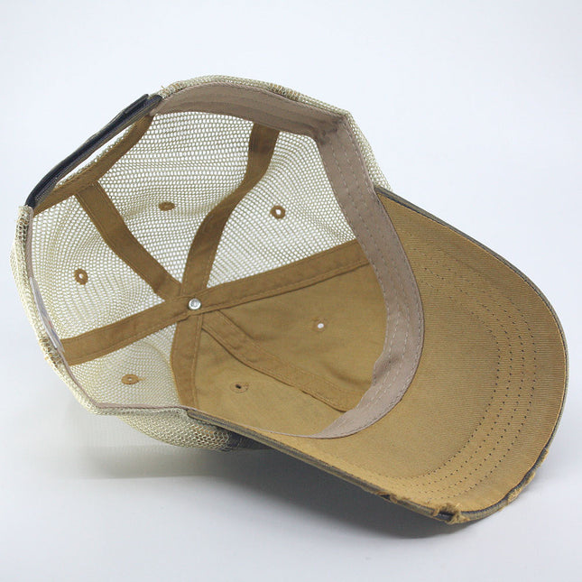 Distressed Trucker Hat – Soft Mesh, Dirty Wash Unstructured Low Profile Adjustable Dad Hat Baseball Cap
