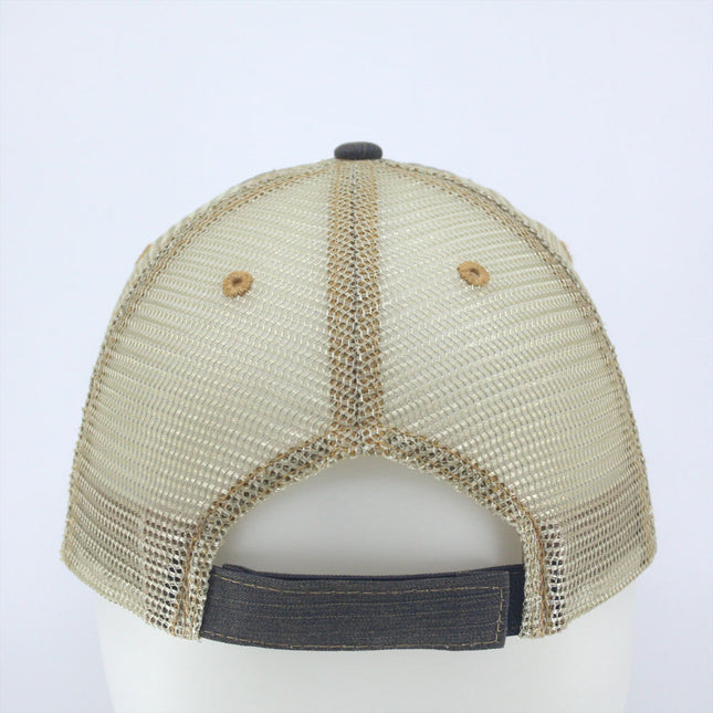 Distressed Trucker Hat – Soft Mesh, Dirty Wash Unstructured Low Profile Adjustable Dad Hat Baseball Cap