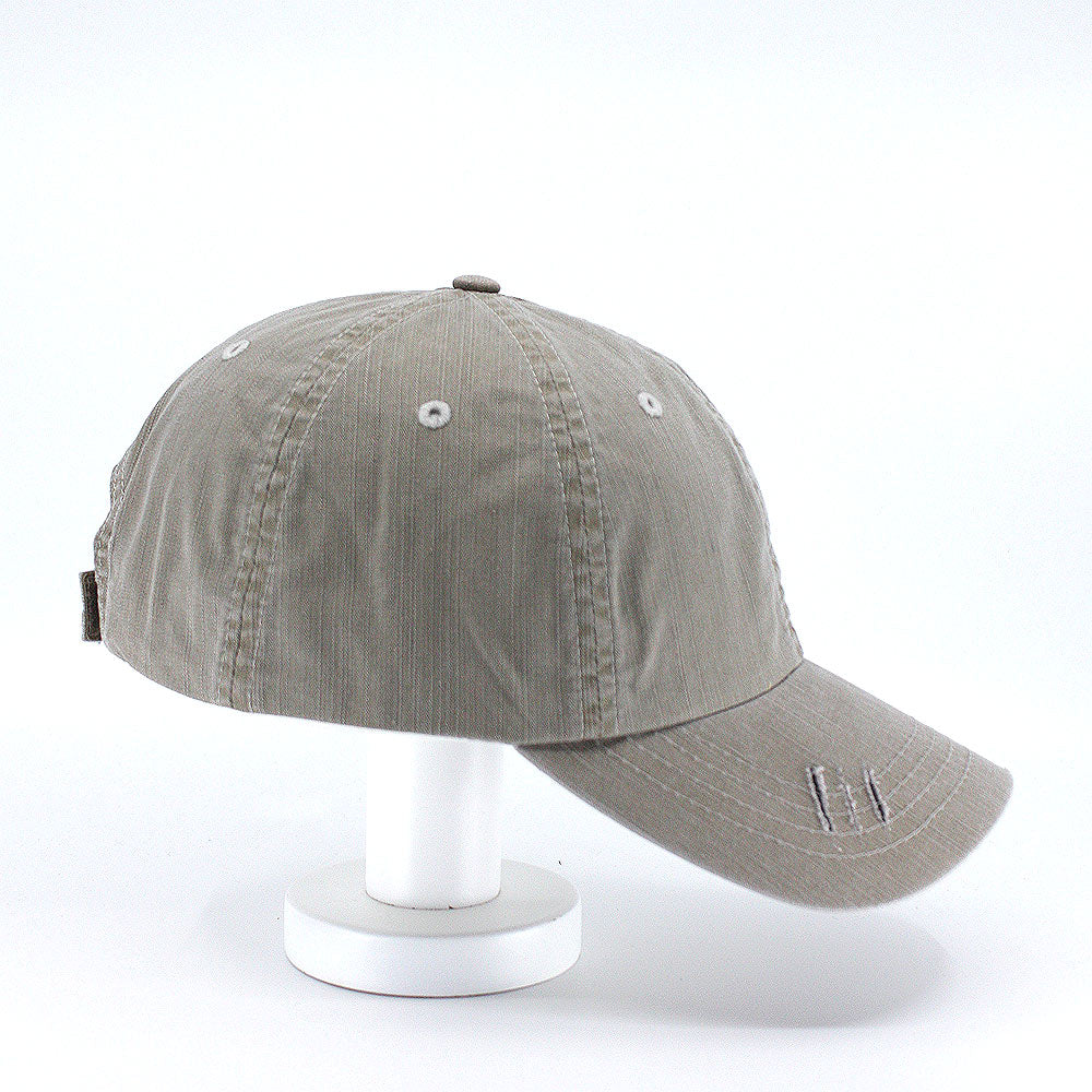 Distressed Dirty Wash Herringbone Cotton Adjustable Baseball Cap