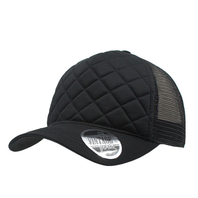 Quilt Cotton Twill Mesh Adjustable Snapback Baseball Cap