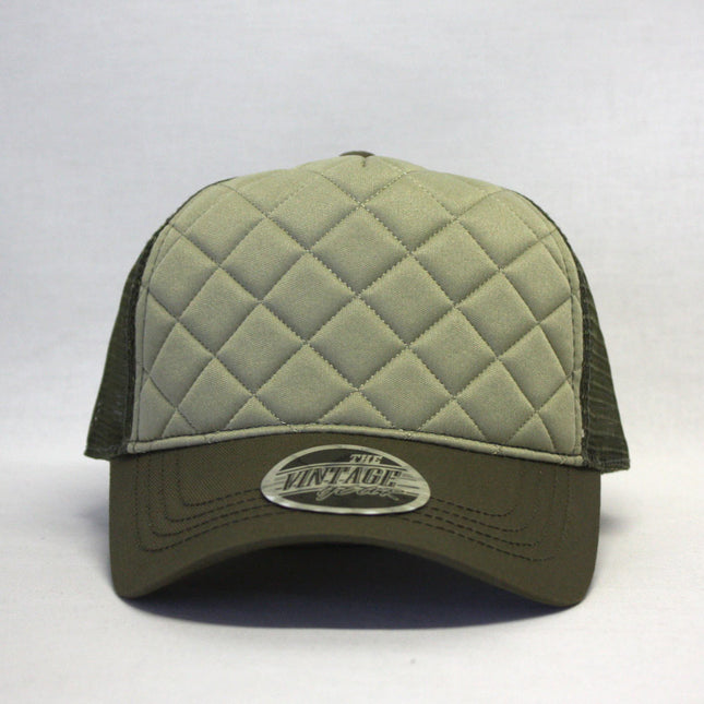 Quilt Cotton Twill Mesh Adjustable Snapback Baseball Cap