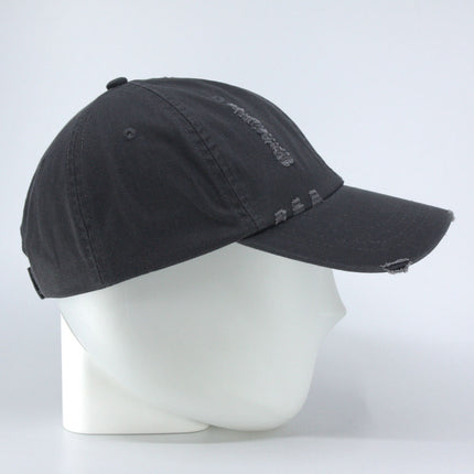 Low Profile Distressed Cotton Twill Cap – Vintage Washed 6-Panel Dad Hat, Unstructured, Frayed Bill, Adjustable Hook & Loop Strap