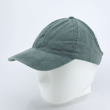Ponytail Open Back Washed Cotton Adjustable Baseball Pickleball Sports Cap