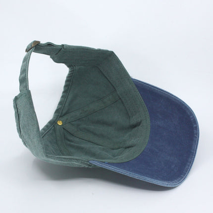 Ponytail Open Back Washed Cotton Adjustable Baseball Pickleball Sports Cap