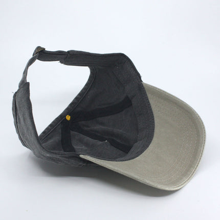 Ponytail Open Back Washed Cotton Adjustable Baseball Pickleball Sports Cap