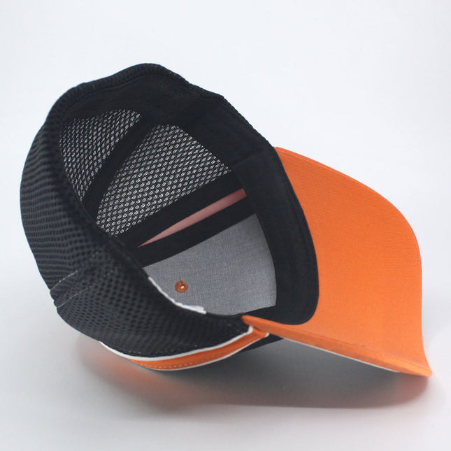 Brushed Canvas Mesh Baseball Cap Structured Flex Fit