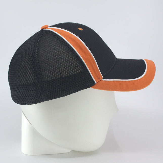 Brushed Canvas Mesh Baseball Cap Structured Flex Fit