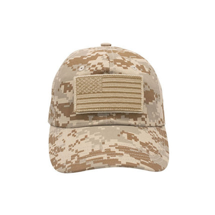 US Flag Tactical  Loop Patch Military Unstructured Cotton Baseball Cap