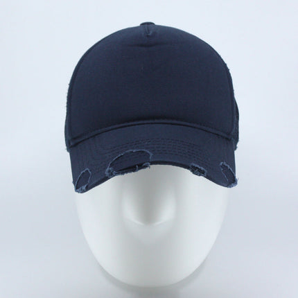 Distressed Cotton Twill Mesh Adjustable Trucker Baseball Cap