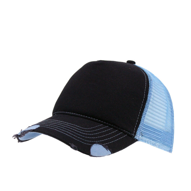 Distressed Cotton Twill Mesh Adjustable Trucker Baseball Cap