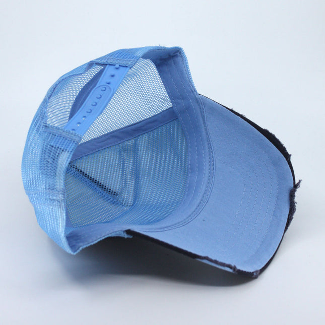 Distressed Cotton Twill Mesh Adjustable Trucker Baseball Cap