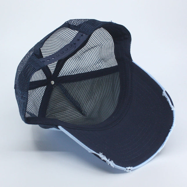 Distressed Cotton Twill Mesh Adjustable Trucker Baseball Cap