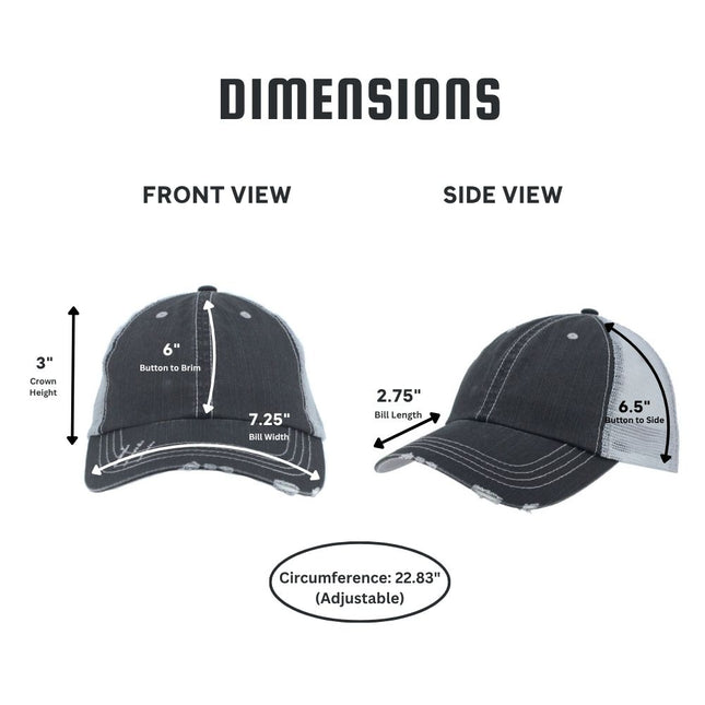 Distressed Denim Cotton Low Profile Soft Mesh Adjustable Trucker Baseball Cap