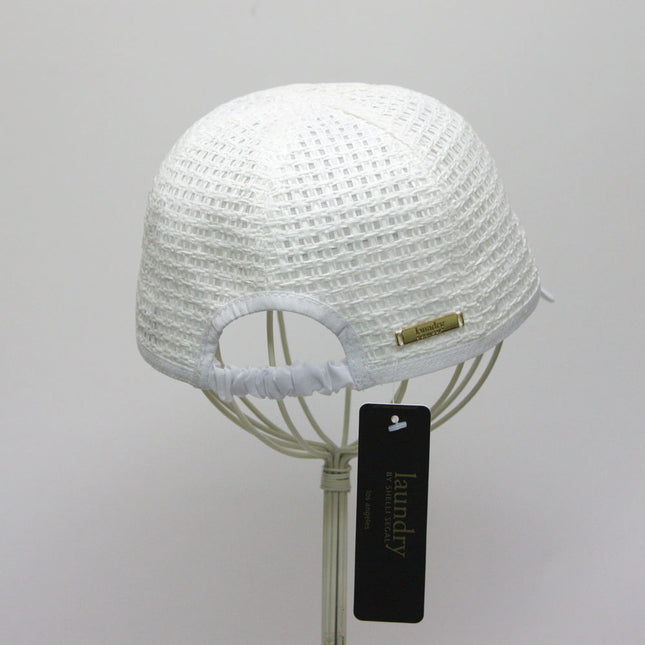 Laundry by Shelli Segal Straw Natural Weave Baseball Cap Sun Hat White