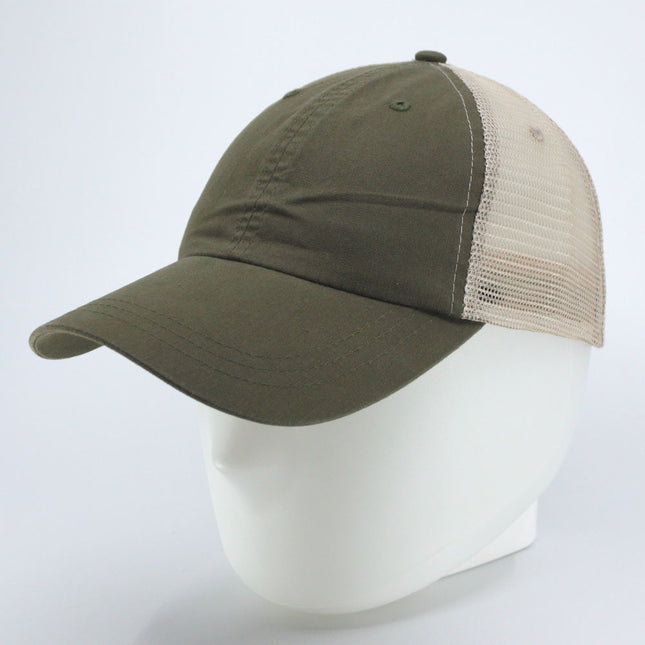 Plain Recycled Crosshatch Cotton Soft Mesh Trucker Baseball Caps