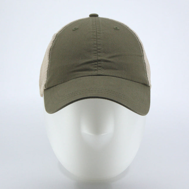Plain Recycled Crosshatch Cotton Soft Mesh Trucker Baseball Caps