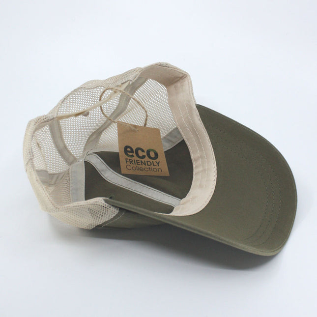 Plain Recycled Crosshatch Cotton Soft Mesh Trucker Baseball Caps