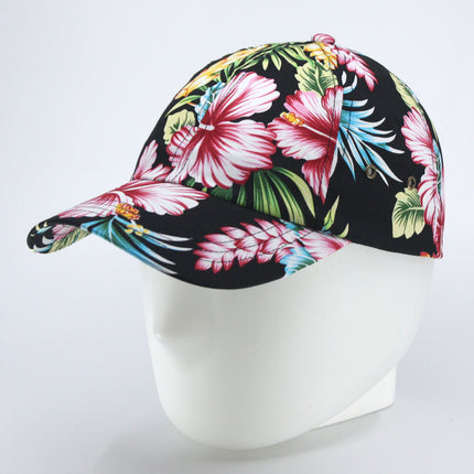 Low Profile Unstructured Floral Hawaiian Baseball Cap