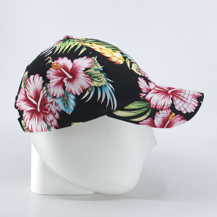 Low Profile Unstructured Floral Hawaiian Baseball Cap