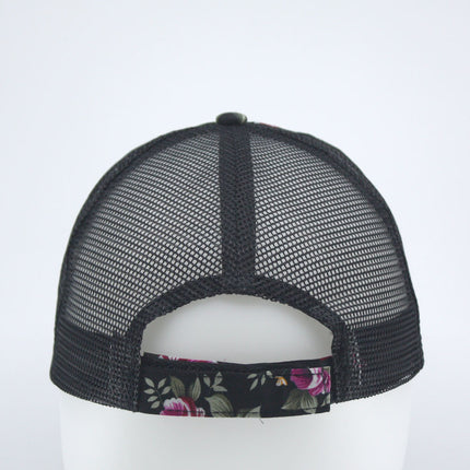 Rose Floral Print Mesh Baseball Cap