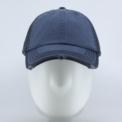 Washed Cotton Distressed Heavy Stitching Baseball Cap – Adjustable Dad Hat for Men & Women