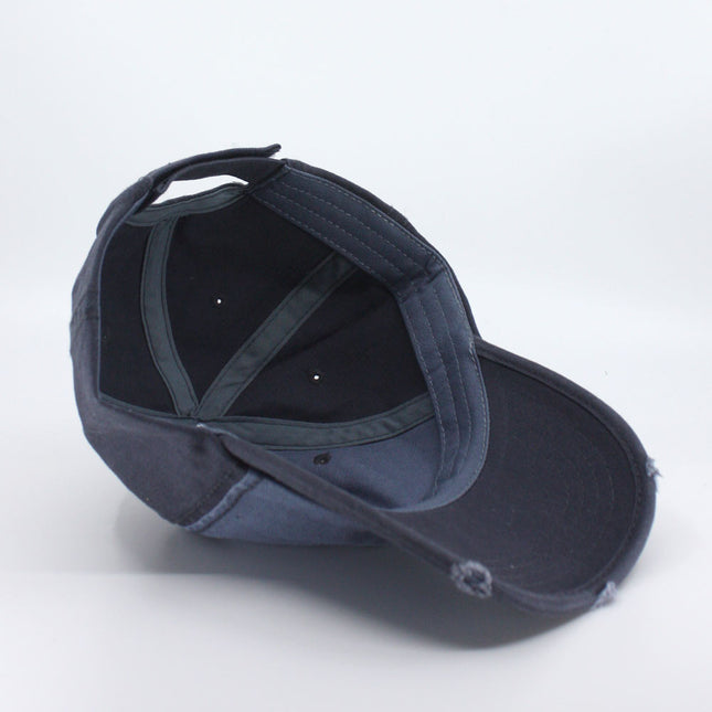 Washed Cotton Distressed Heavy Stitching Baseball Cap – Adjustable Dad Hat for Men & Women