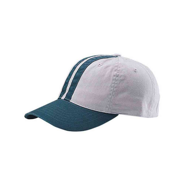Washed Cotton Striped Dad Hat | 6 Panel Low Profile | Colorful Crown Stripe | Brass Slide Buckle | OSFM