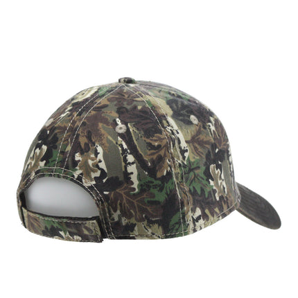 Camouflage Brown Heavy Washed Wax Coated Structured Adjustable Low Profile Baseball Cap