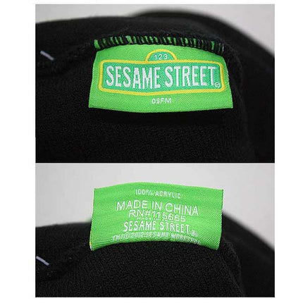 Sesame Street Oscar The Grouch Day Glow Black Knit Beanie
