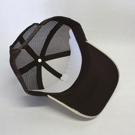 Natural Burlap Mesh Adjustable Trucker Baseball Cap
