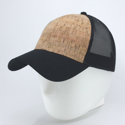 Two Tone Cork Cotton Twill Mesh Adjustable Trucker Baseball Cap