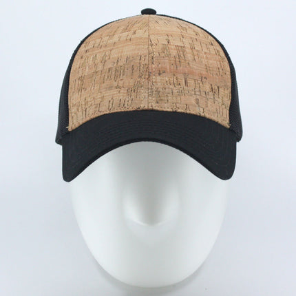Two Tone Cork Cotton Twill Mesh Adjustable Trucker Baseball Cap