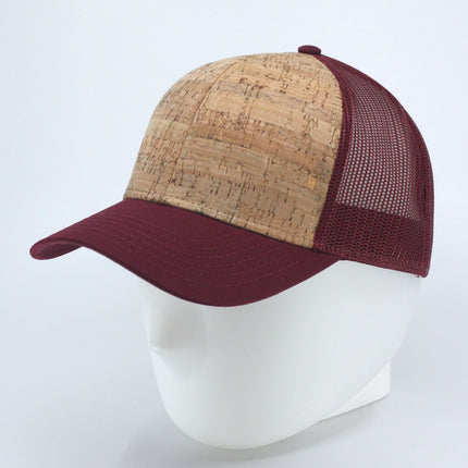 Two Tone Cork Cotton Twill Mesh Adjustable Trucker Baseball Cap