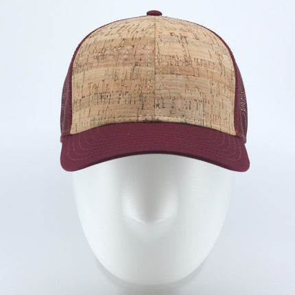 Two Tone Cork Cotton Twill Mesh Adjustable Trucker Baseball Cap