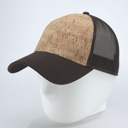 Two Tone Cork Cotton Twill Mesh Adjustable Trucker Baseball Cap
