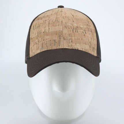 Two Tone Cork Cotton Twill Mesh Adjustable Trucker Baseball Cap