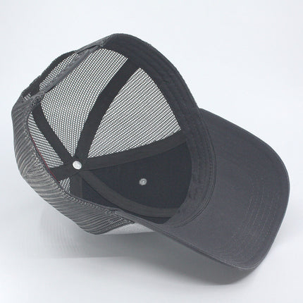 Tricolor Heather Gray Cotton Mesh Trucker Baseball Cap
