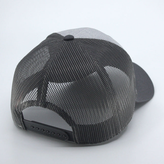 Tricolor Heather Gray Cotton Mesh Trucker Baseball Cap