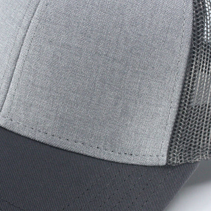 Tricolor Heather Gray Cotton Mesh Trucker Baseball Cap