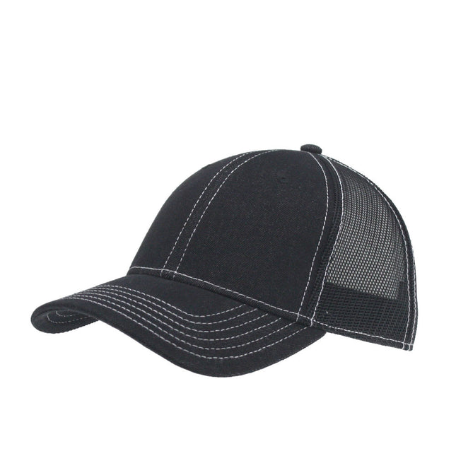 Denim Cotton Low Profile Mesh Adjustable Strapback Trucker Baseball Cap