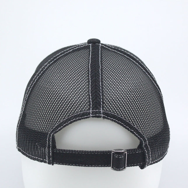 Denim Cotton Low Profile Mesh Adjustable Strapback Trucker Baseball Cap
