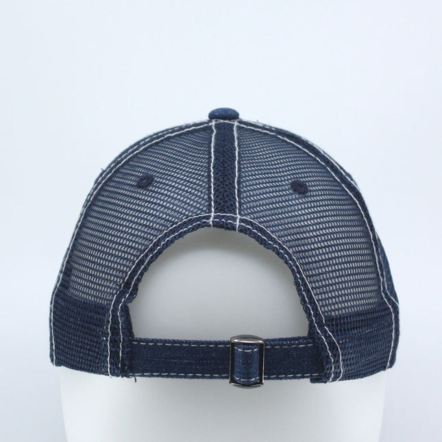 Denim Cotton Low Profile Mesh Adjustable Strapback Trucker Baseball Cap