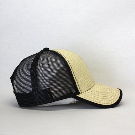 Natural Toyo Straw Mesh Adjustable Trucker Baseball Cap