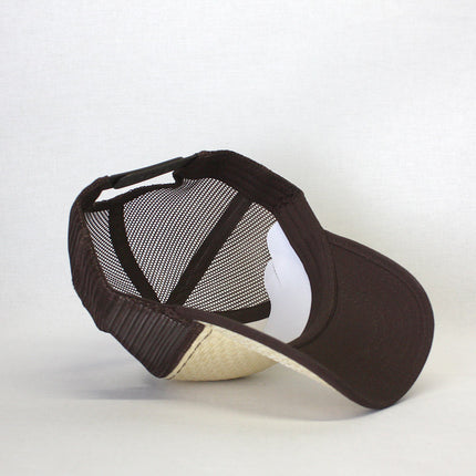Natural Toyo Straw Mesh Adjustable Trucker Baseball Cap