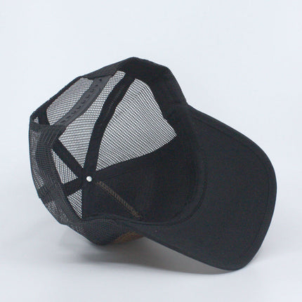 Two Tone Toyo Paper Straw Mesh Adjustable Summer Trucker Baseball Cap