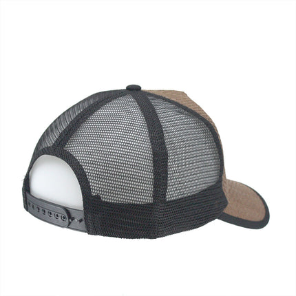 Two Tone Toyo Paper Straw Mesh Adjustable Summer Trucker Baseball Cap
